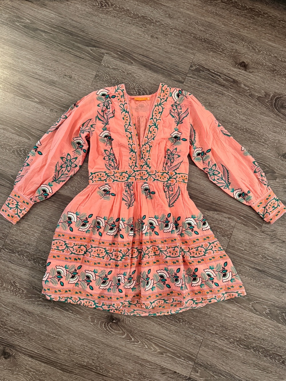 Oliphant Coral V Neck Mini Dress